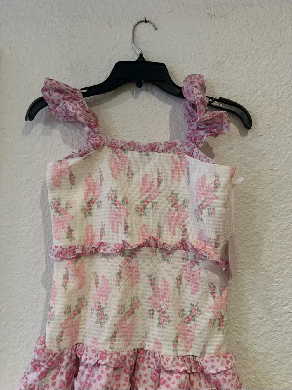 LoveShackFancy Kids Pink Floral Ruffled Sundress